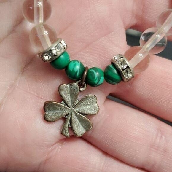***Sale*** Silver tone and green lucky bracelet - Picture 9 of 9